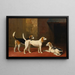 Tre cani da caccia in un cortile pavimentato di canile - William Barraud — quadro incorniciato alla parete