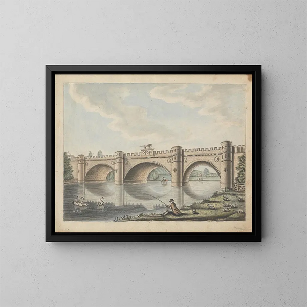 Pont au château d'Alnwick, Northumberland - William Beilby — quadro incorniciato alla parete