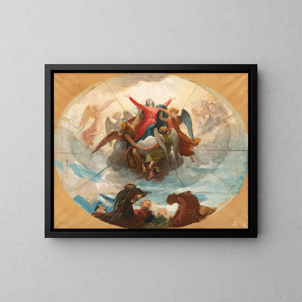 Studio per il soffitto della cappella della Vergine di La Rochelle - William Bouguereau — quadro incorniciato alla parete