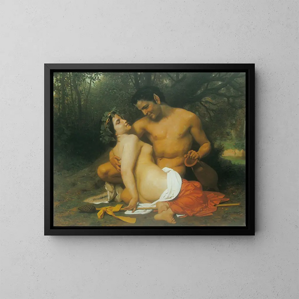 Fauna e Bacchantessa - William Bouguereau — quadro incorniciato alla parete