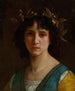 Testa di una ragazza italiana con una corona di alloro Head of an Italian Girl with a Laurel Wreath - William Bouguereau — vista dell’opera