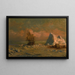 Nave con ghiaccio e personaggi - William Bradford — quadro incorniciato alla parete
