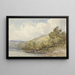 Paesaggio ondulato con un lago e una barca con due figure - William Callow — quadro incorniciato alla parete