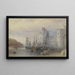 Paesaggio con navi davanti al castello di Caernarvon - William Callow — quadro incorniciato alla parete