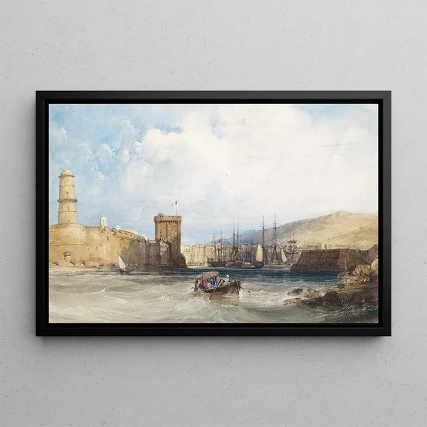 L'Entrée du port de Marsiglia - William Callow — quadro incorniciato alla parete