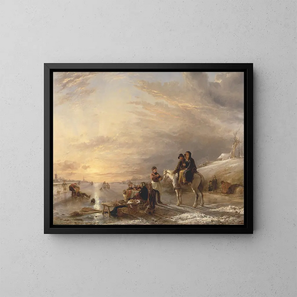 Scène di gelo - William Collins — quadro incorniciato alla parete