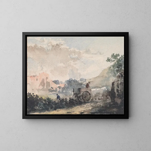 Paesaggio con carrello - William Collins — quadro incorniciato alla parete
