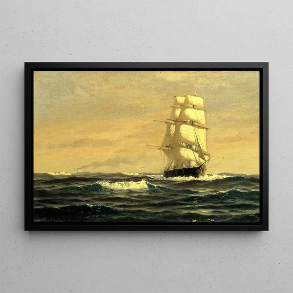 Vele al largo della costa del Maine - William Edward Norton — quadro incorniciato alla parete