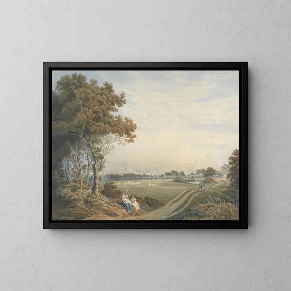 Una vista lontana della città di Londra da St John's Wood - William Frederick Wells — quadro incorniciato alla parete