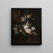 Nature morte con un gallo bianco - William Gouw Ferguson — quadro incorniciato alla parete
