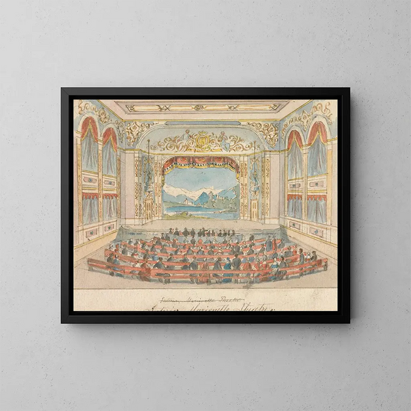 Teatro delle marionette interno - William Henry Brooke — quadro incorniciato alla parete