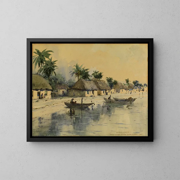 Villaggio indiano, isola di Cozumel, Yucatán - William Henry Holmes — quadro incorniciato alla parete