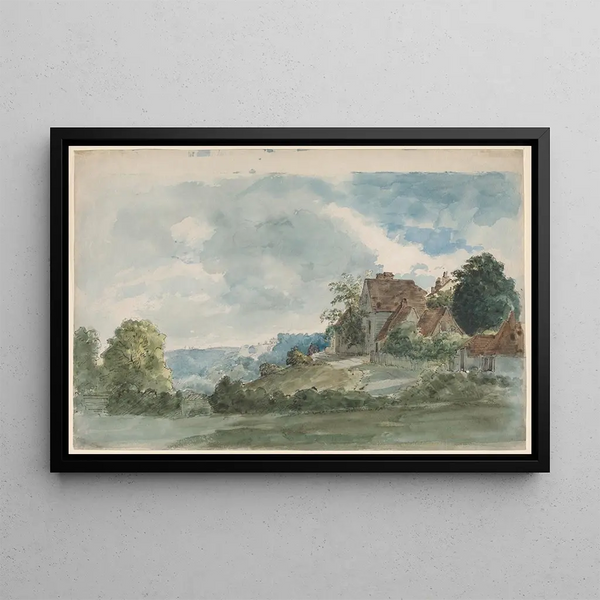 Cottages dans un paysage étendu - William Henry Hunt — quadro incorniciato alla parete