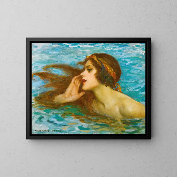 Una piccola sirena - William Henry Margetson — quadro incorniciato alla parete