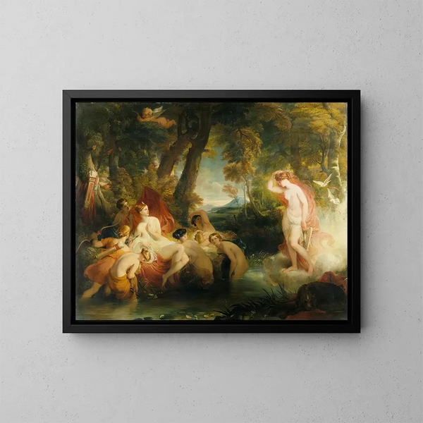 Venere alla ricerca di Cupido sorprende Diana - William Hilton — quadro incorniciato alla parete