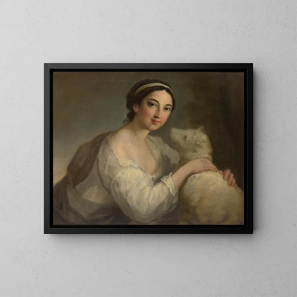 Un ritratto di dama in innocenza - William Hoare de Bath — quadro incorniciato alla parete