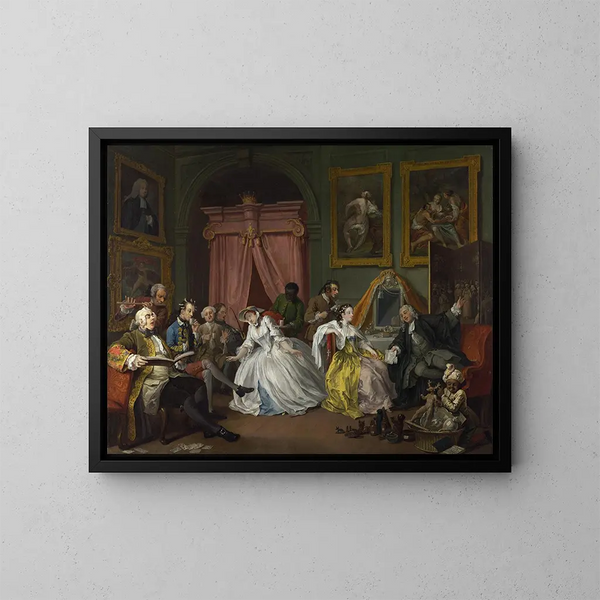 Le Mariage à la mode 4: La Toilette - William Hogarth — quadro incorniciato alla parete