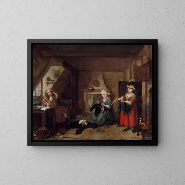 Il poeta in difficoltà - William Hogarth — quadro incorniciato alla parete