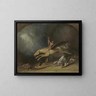 Il sogno dei cacciatori di volpi - William Holbrook Beard — quadro incorniciato alla parete