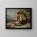 Leone addormentato - William Huggins — quadro incorniciato alla parete