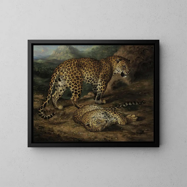 Due leopardi - William Huggins — quadro incorniciato alla parete