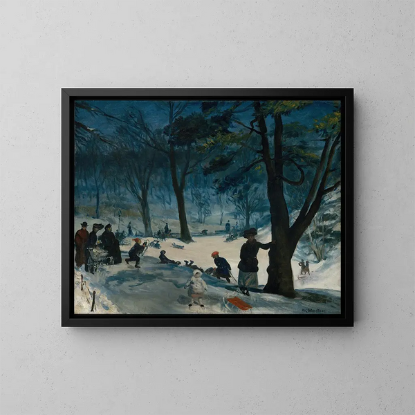 Inverno a Central Park - William James Glackens — quadro incorniciato alla parete