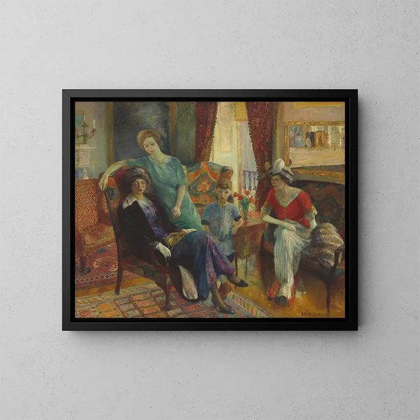 Gruppo familiare - William James Glackens — quadro incorniciato alla parete