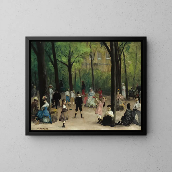 Giardini di Lussemburgo - William James Glackens — quadro incorniciato alla parete