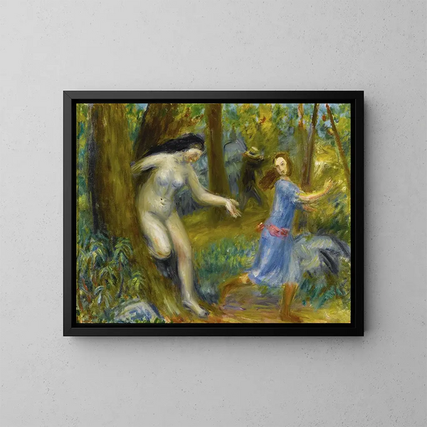 Serie di ninfe con un uomo - William James Glackens — quadro incorniciato alla parete
