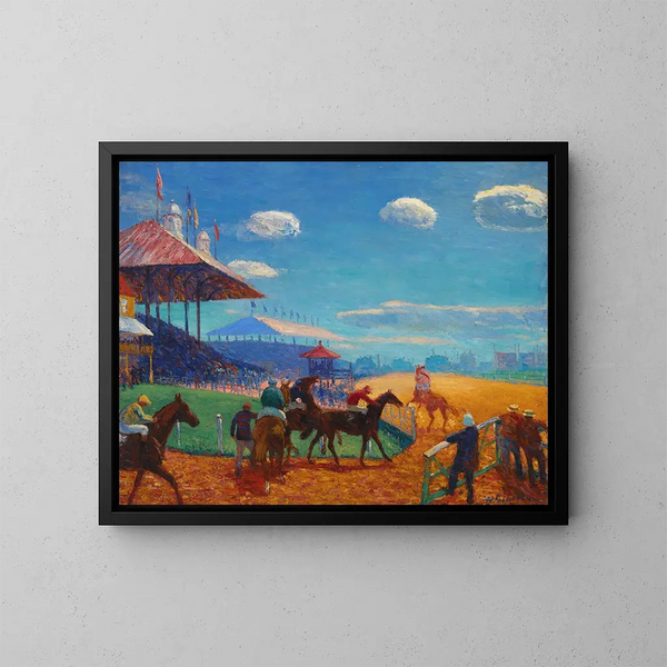 Pista di corsa - William James Glackens — quadro incorniciato alla parete