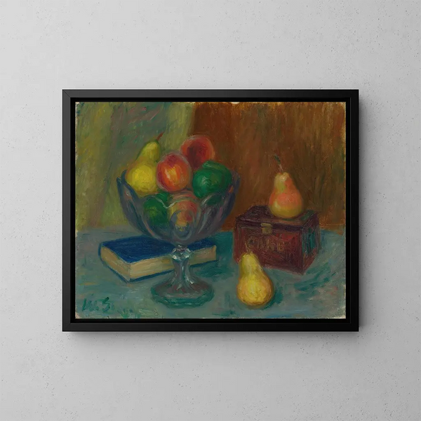 Natura morta con scatola giapponese - William James Glackens — quadro incorniciato alla parete