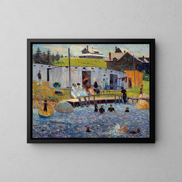 L'ora del bagno, Chester, Nuova Scozia - William James Glackens — quadro incorniciato alla parete