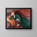 Giovane donna in verde - William James Glackens — quadro incorniciato alla parete