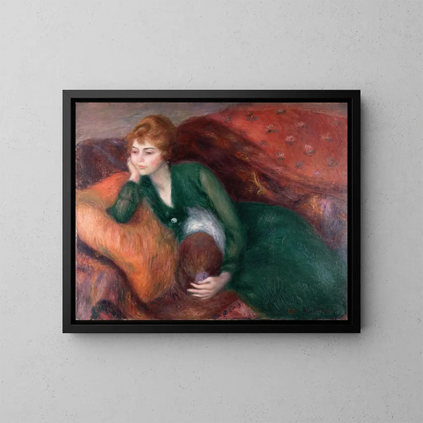 Giovane donna in verde - William James Glackens — quadro incorniciato alla parete