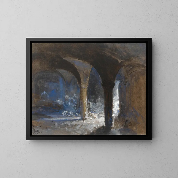 Crypte du palais des évêques pendant les émeutes de Bristol - William James Müller — quadro incorniciato alla parete