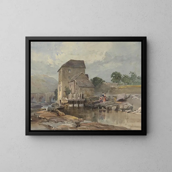 Il ponte di Llangollen - William James Müller — quadro incorniciato alla parete