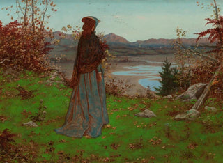 Donna in un paesaggio autunnale - William John Hennessy — vista dell’opera