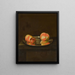 Una natura morta con pesche e una prugna su un piatto in stagno su un davanzale - William Jones de Bath — quadro incorniciato alla parete