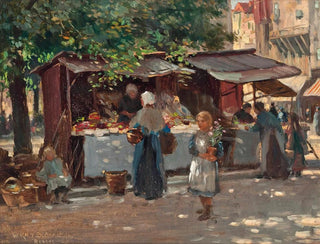 Giorno di mercato a Bruges - William Kay Blacklock — vista dell’opera