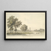 Vista sul lago e sull'isola dalla prato a Kew - William Marlow — quadro incorniciato alla parete