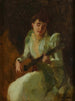 Dame che suona la chitarra - William Merritt Chase — vista dell’opera