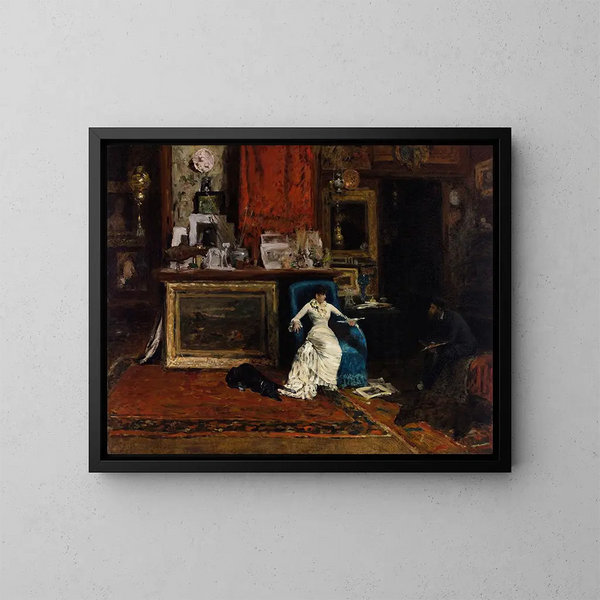 Lo studio della decima strada - William Merritt Chase — quadro incorniciato alla parete