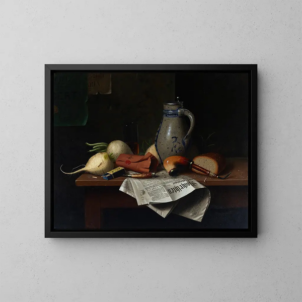 Nature morte di Monaco - William Michael Harnett — quadro incorniciato alla parete