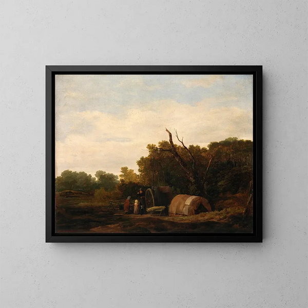 Un accampamento di zingari - William Mulready — quadro incorniciato alla parete