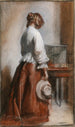 Dame avec une cage à oiseaux - William Orpen — vista dell’opera