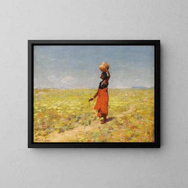 Fille hopi cieca che ritorna da un punto d'acqua nel deserto - William Robinson Leigh — quadro incorniciato alla parete