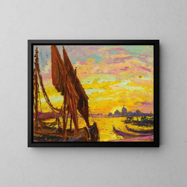Tramonto sul Lido di Venezia - William Samuel Horton — quadro incorniciato alla parete