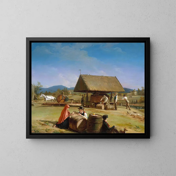 La fabbricazione della sidra - William Sidney Mount — quadro incorniciato alla parete