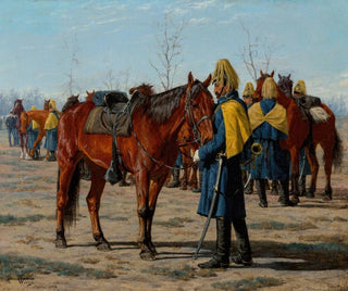 Cavalerie americana che si prepara a montare - William Thomas Trego — vista dell’opera