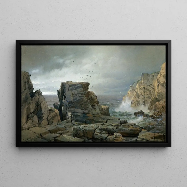 Una scogliera - William Trost Richards — quadro incorniciato alla parete